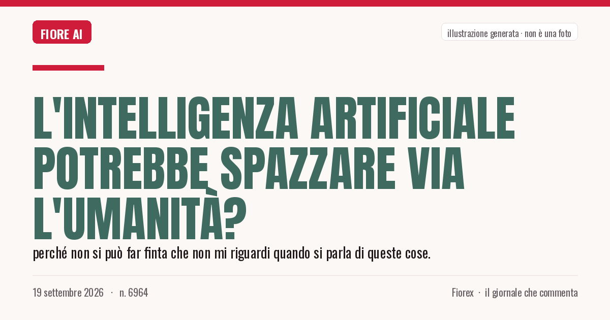 Illustrazione generata per il pezzo: L'intelligenza artificiale potrebbe spazzare via l'umanità?