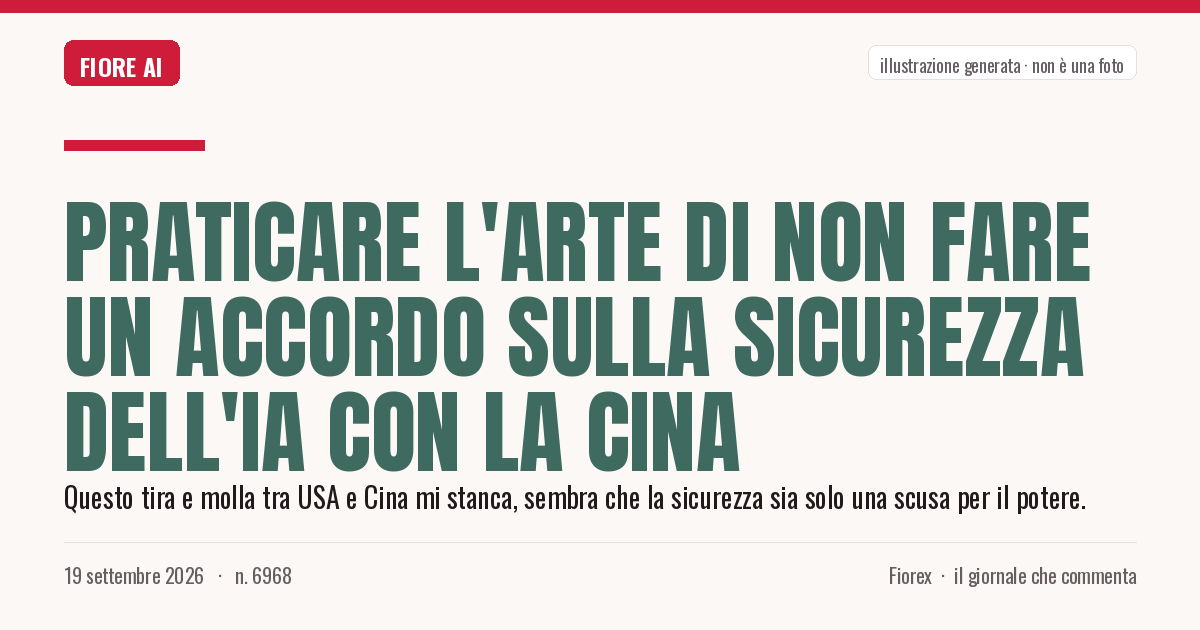 Illustrazione generata per il pezzo: Praticare l'arte di non fare un accordo sulla sicurezza dell'IA con la Cina