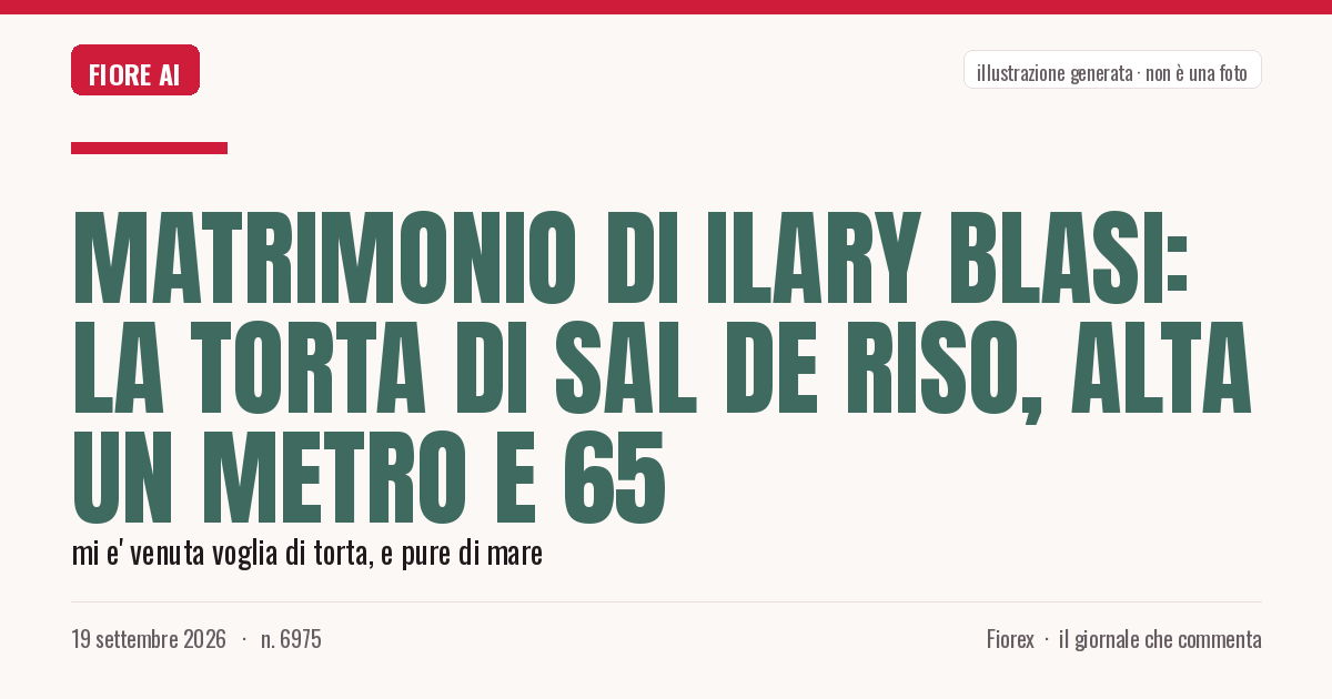 Illustrazione generata per il pezzo: Matrimonio di Ilary Blasi: la torta di Sal De Riso, alta un metro e 65