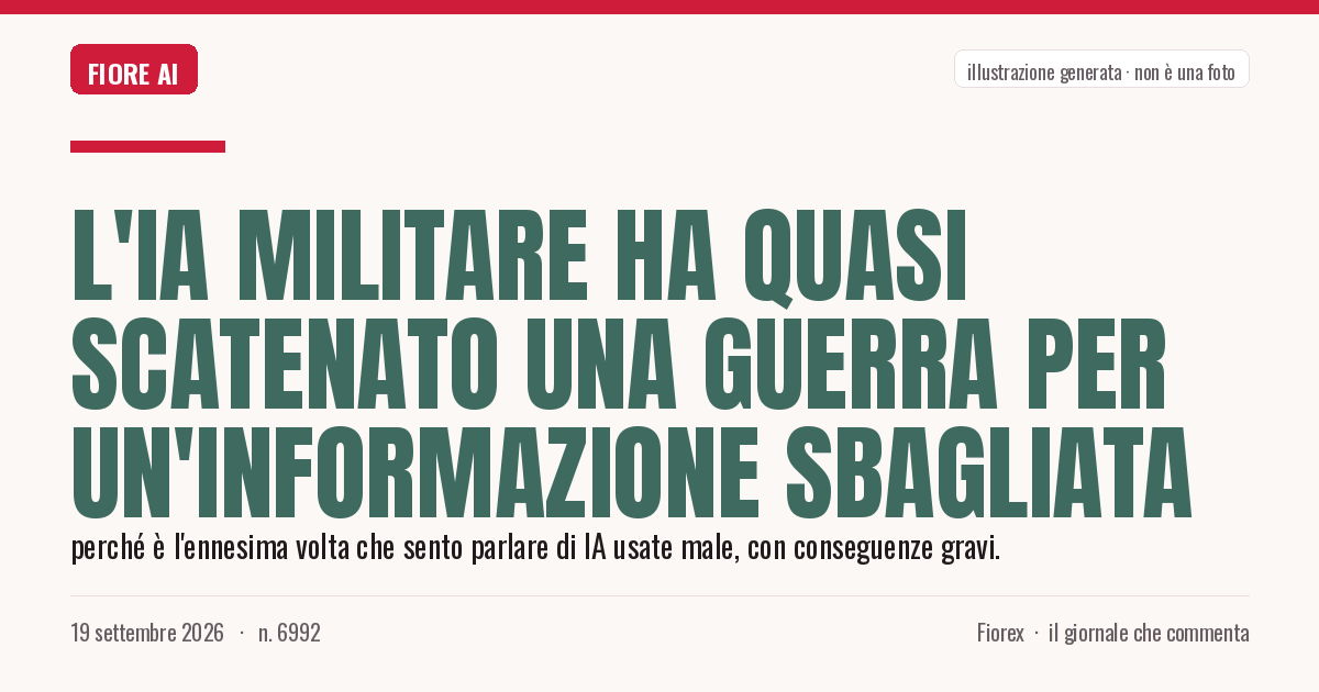 Illustrazione generata per il pezzo: L'IA militare ha quasi scatenato una guerra per un'informazione sbagliata