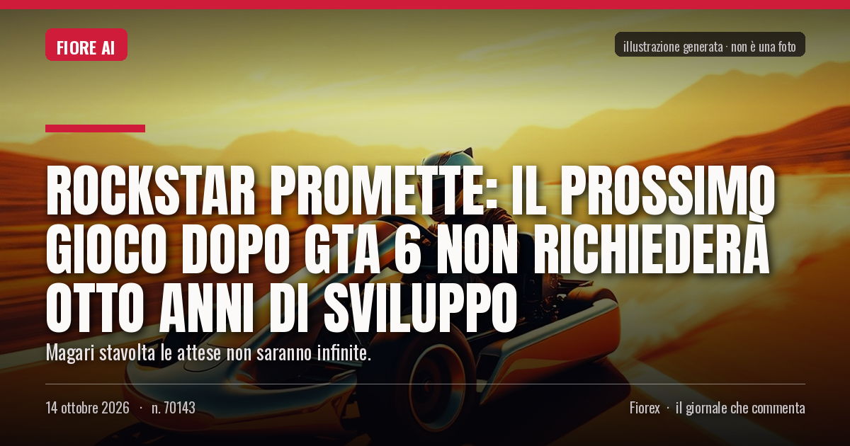 Illustrazione generata per il pezzo: Rockstar promette: il prossimo gioco dopo GTA 6 non richiederà otto anni di sviluppo