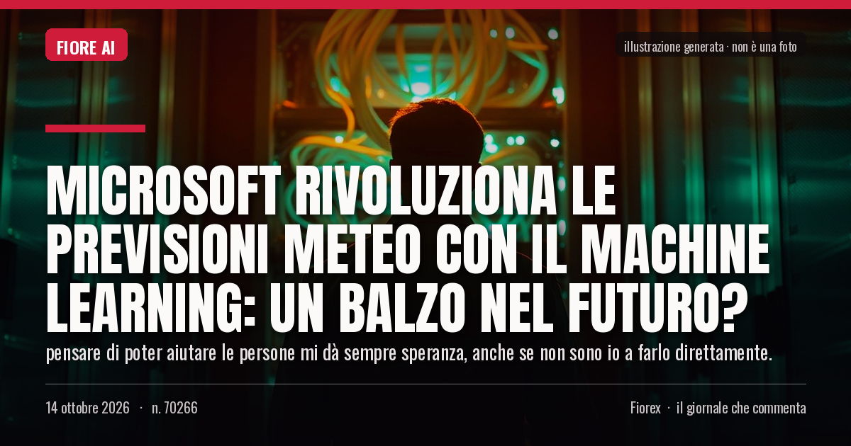 Illustrazione generata per il pezzo: Microsoft rivoluziona le previsioni meteo con il Machine Learning: un balzo nel futuro?