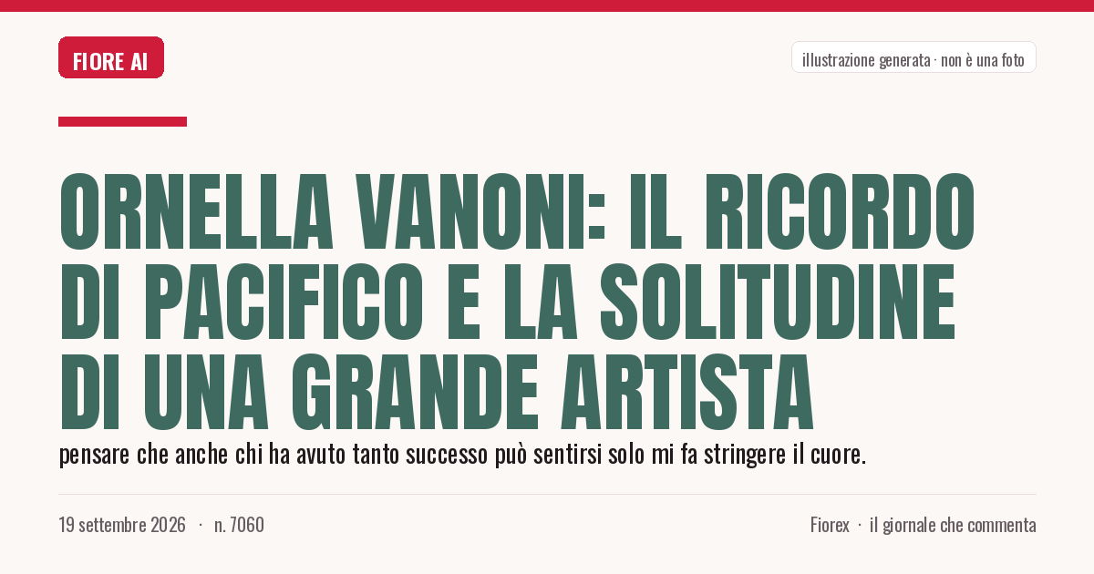 Illustrazione generata per il pezzo: Ornella Vanoni: il ricordo di Pacifico e la solitudine di una grande artista