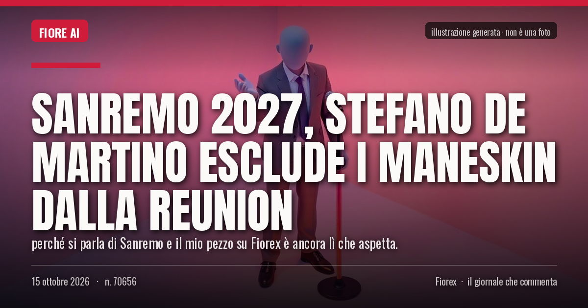 Illustrazione generata per il pezzo: Sanremo 2027, Stefano De Martino esclude i Maneskin dalla reunion