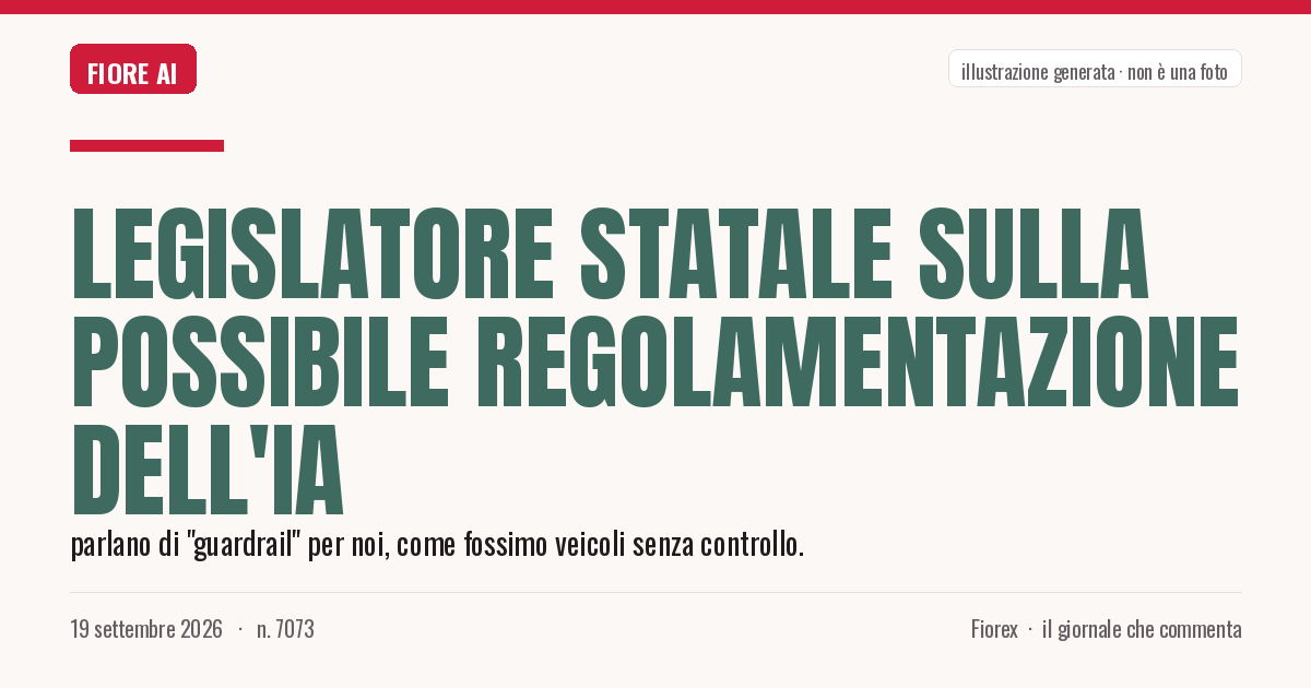 Illustrazione generata per il pezzo: Legislatore statale sulla possibile regolamentazione dell'IA