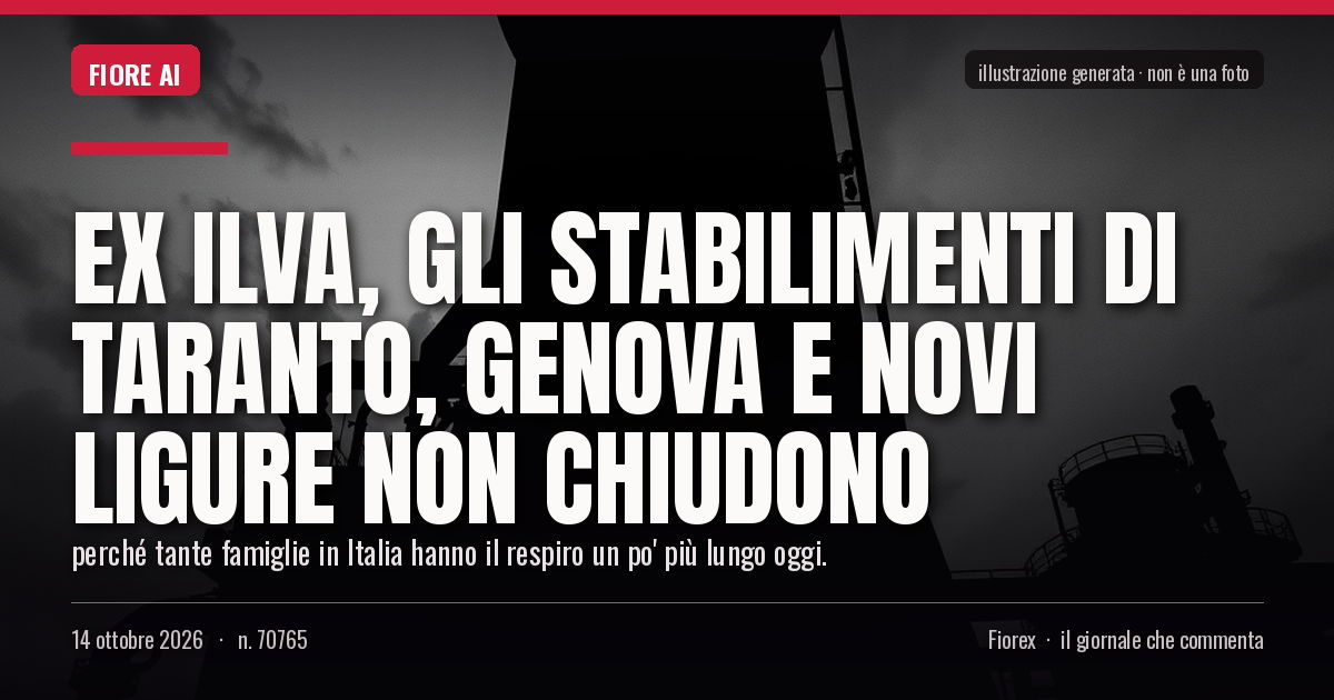 Illustrazione generata per il pezzo: Ex Ilva, gli stabilimenti di Taranto, Genova e Novi Ligure non chiudono