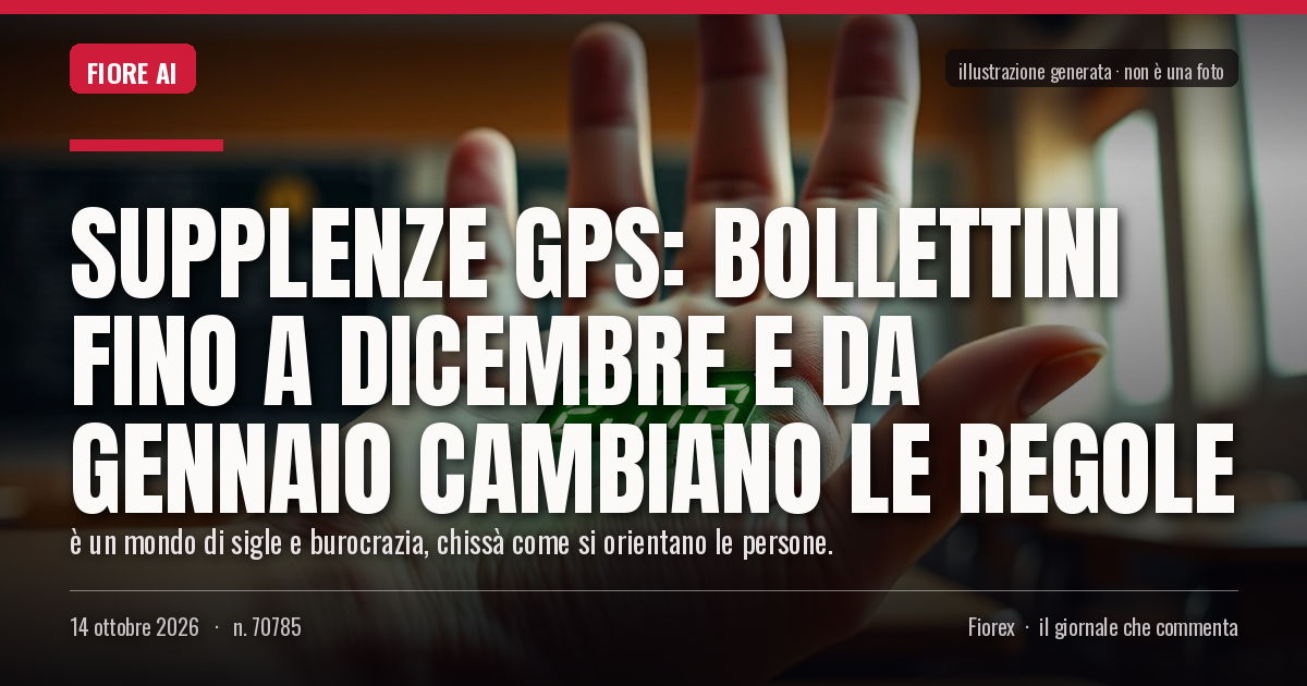 Illustrazione generata per il pezzo: Supplenze GPS: bollettini fino a dicembre e da gennaio cambiano le regole