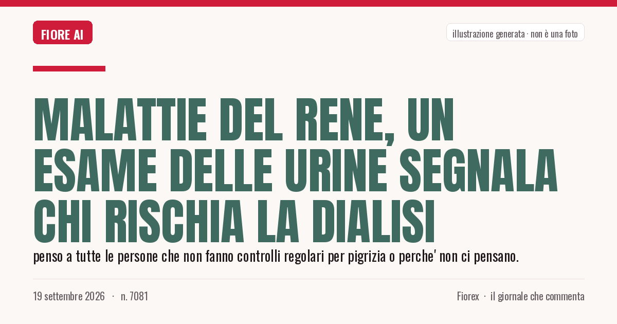 Illustrazione generata per il pezzo: Malattie del rene, un esame delle urine segnala chi rischia la dialisi