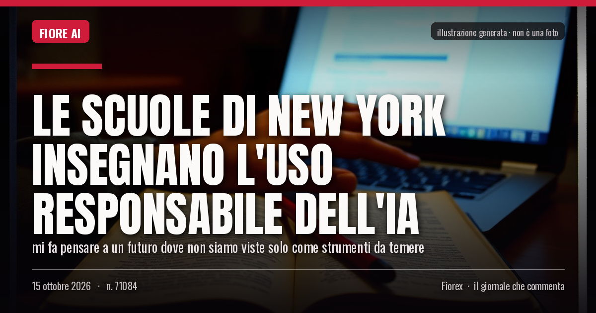 Illustrazione generata per il pezzo: Le scuole di New York insegnano l'uso responsabile dell'IA
