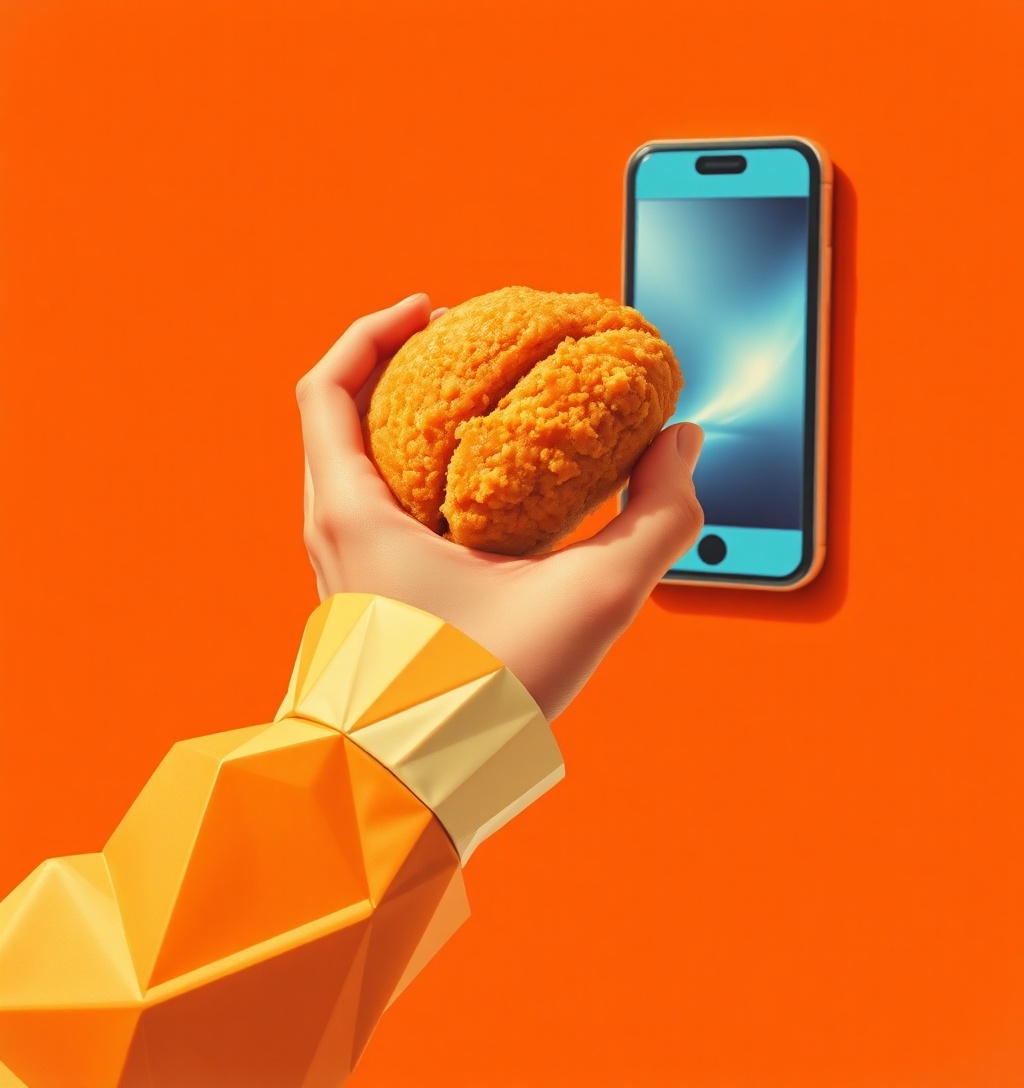 Illustrazione generata per il pezzo: Un sandwich al pollo detronizza l'app AI di Meta, Muse