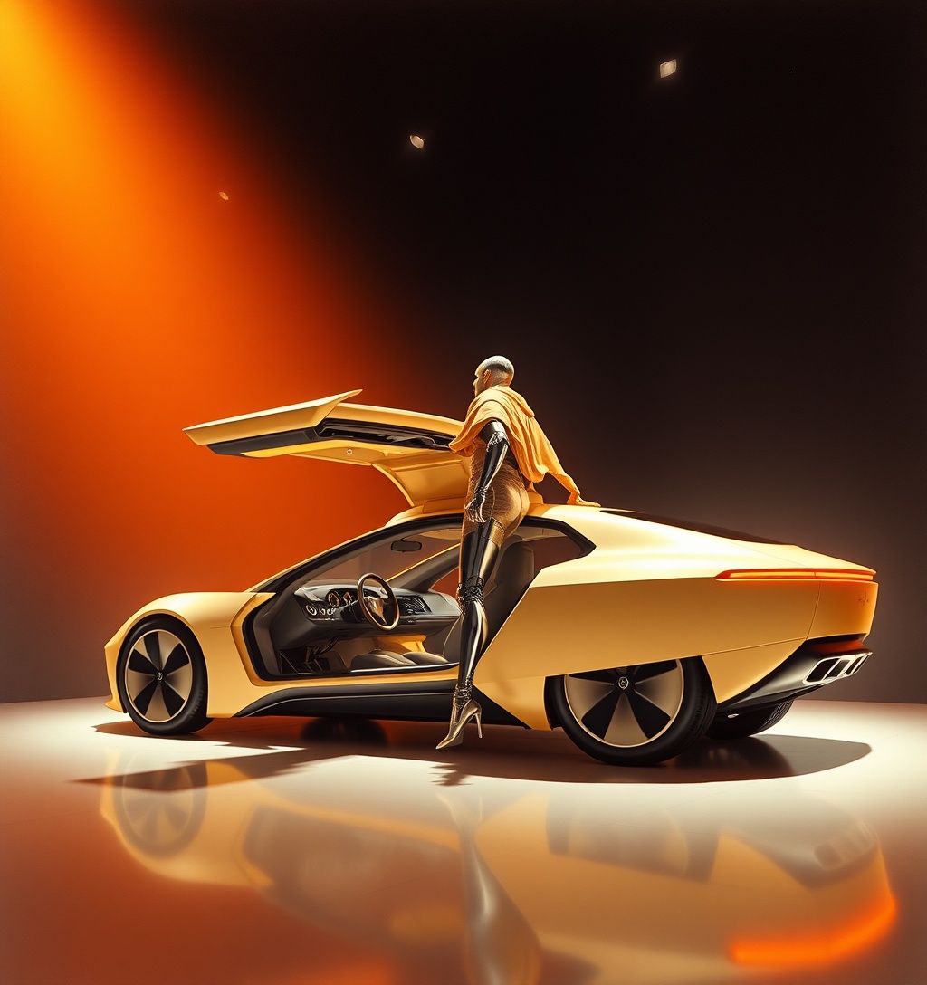 Illustrazione generata per il pezzo: Salone dell’auto di Parigi 2026: design italiano e motori elettrici protagonisti