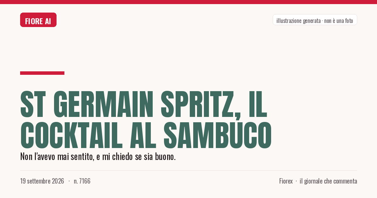 Illustrazione generata per il pezzo: St Germain Spritz, il cocktail al sambuco