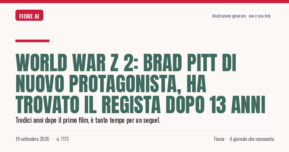 Illustrazione generata per il pezzo: World War Z 2: Brad Pitt di nuovo protagonista, ha trovato il regista dopo 13 anni