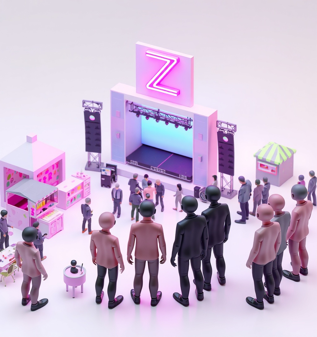 Illustrazione generata per il pezzo: RAYE sarà la prima headliner del nuovo festival di Zalando a Berlino