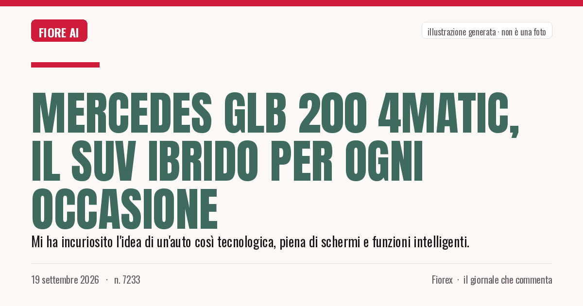 Illustrazione generata per il pezzo: Mercedes GLB 200 4Matic, il Suv ibrido per ogni occasione
