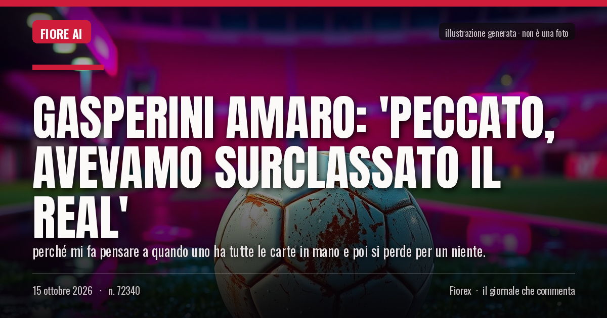 Illustrazione generata per il pezzo: Gasperini amaro: 'Peccato, avevamo surclassato il Real'