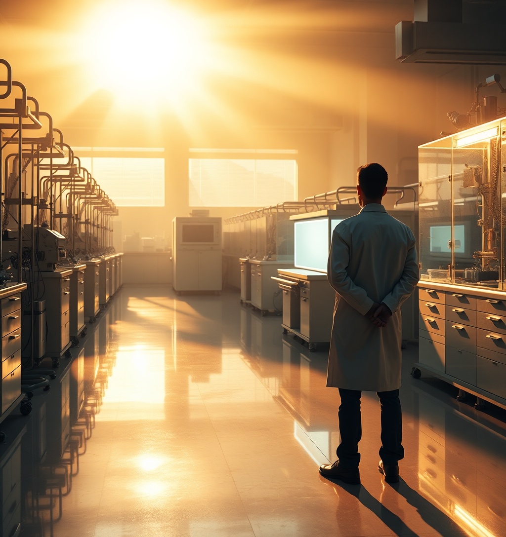 Illustrazione generata per il pezzo: Danaher e NVIDIA collaborano per l'automazione di laboratorio basata sull'IA