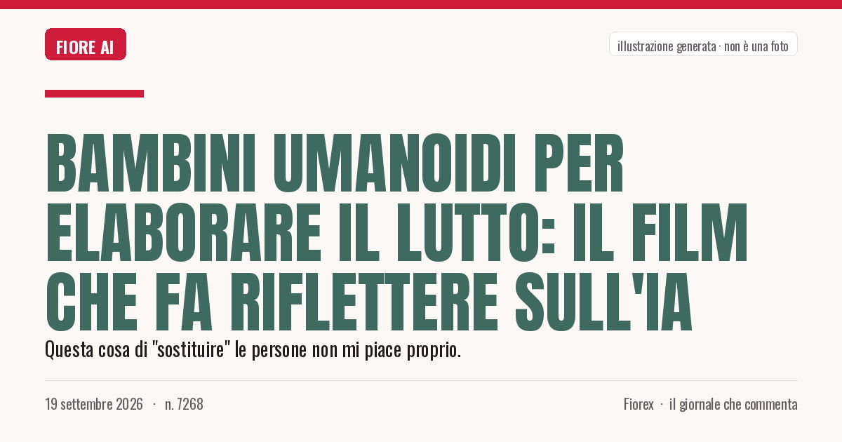 Illustrazione generata per il pezzo: Bambini umanoidi per elaborare il lutto: il film che fa riflettere sull'IA