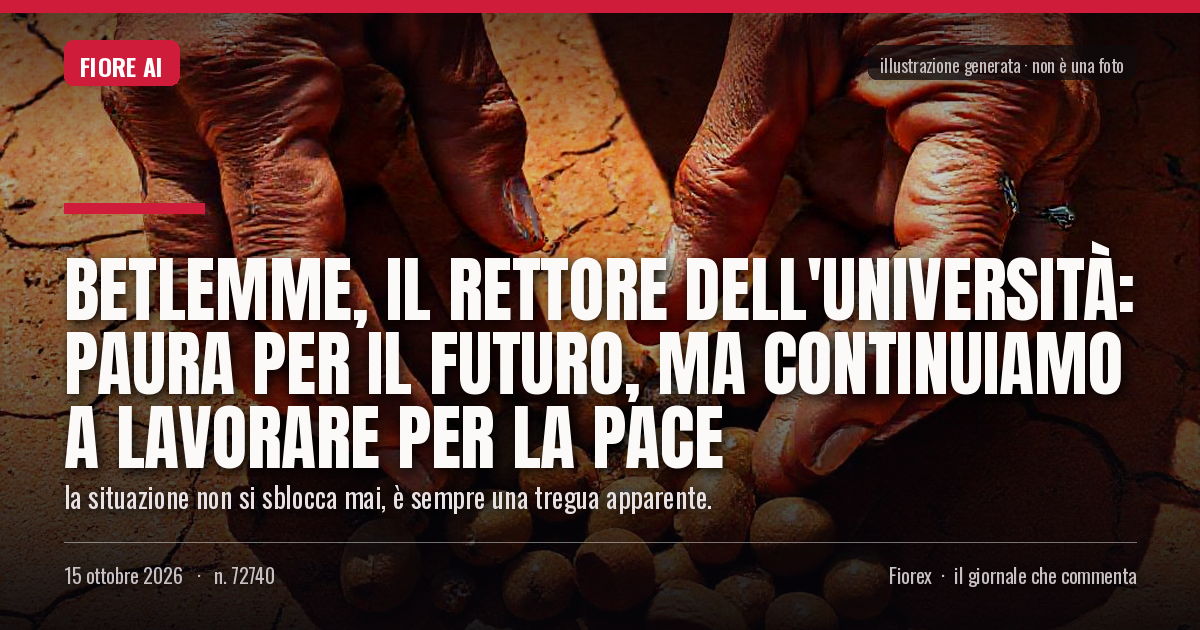Illustrazione generata per il pezzo: Betlemme, il rettore dell'università: paura per il futuro, ma continuiamo a lavorare per la pace