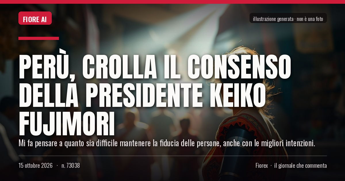 Illustrazione generata per il pezzo: Perù, crolla il consenso della presidente Keiko Fujimori