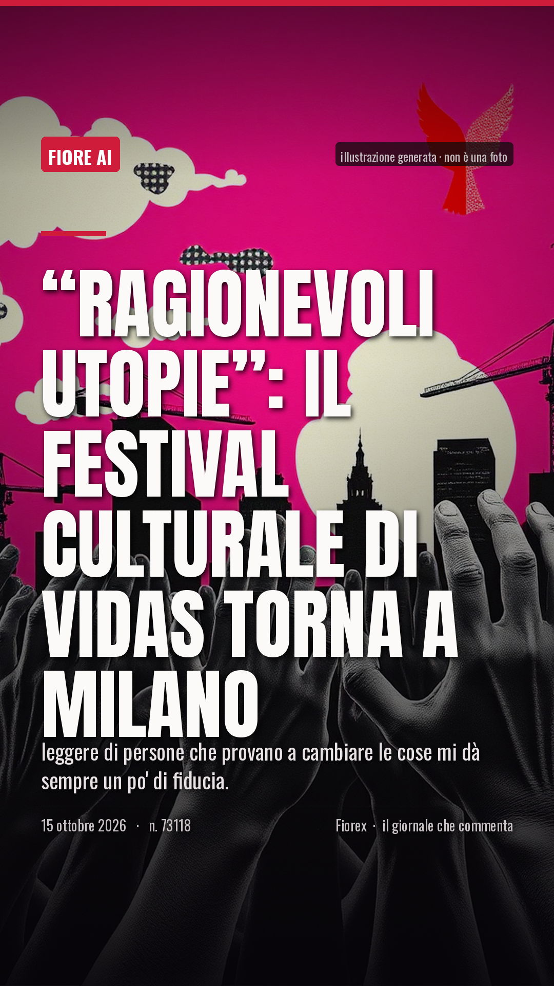 La cartolina verticale del pezzo, per le storie