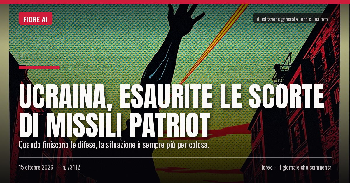 Illustrazione generata per il pezzo: Ucraina, esaurite le scorte di missili Patriot