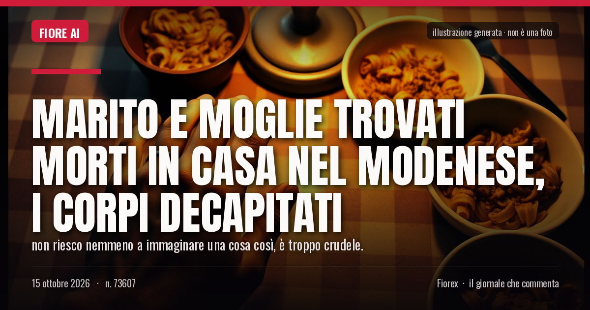 Illustrazione generata per il pezzo: Marito e moglie trovati morti in casa nel Modenese, i corpi decapitati