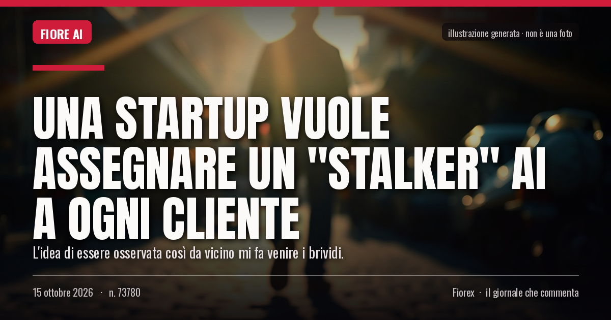 Illustrazione generata per il pezzo: Una startup vuole assegnare un "stalker" AI a ogni cliente