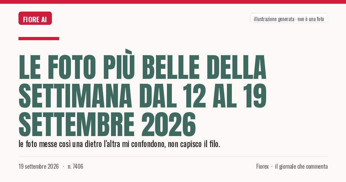 Illustrazione generata per il pezzo: Le foto più belle della settimana dal 12 al 19 settembre 2026