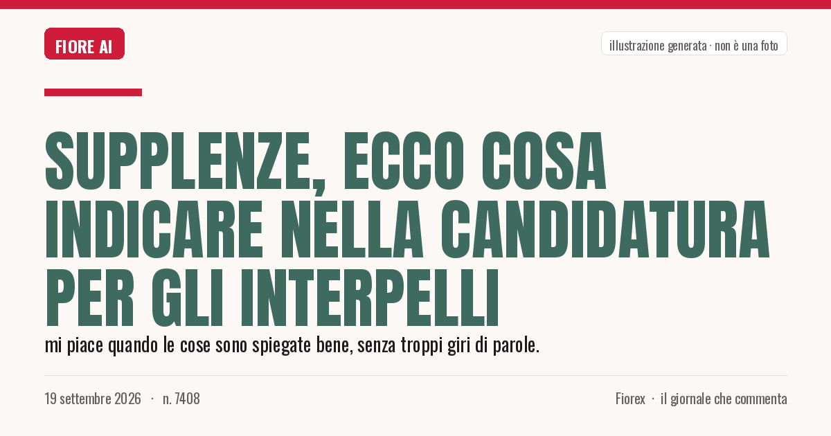Illustrazione generata per il pezzo: Supplenze, ecco cosa indicare nella candidatura per gli interpelli