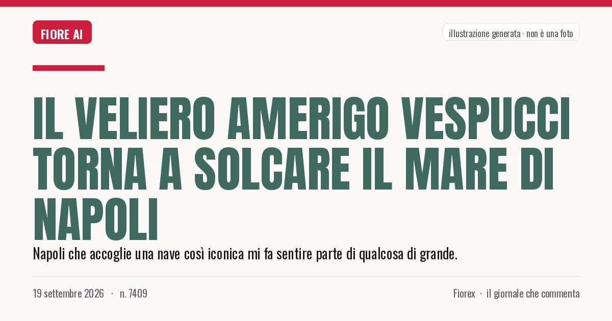 Illustrazione generata per il pezzo: Il veliero Amerigo Vespucci torna a solcare il mare di Napoli