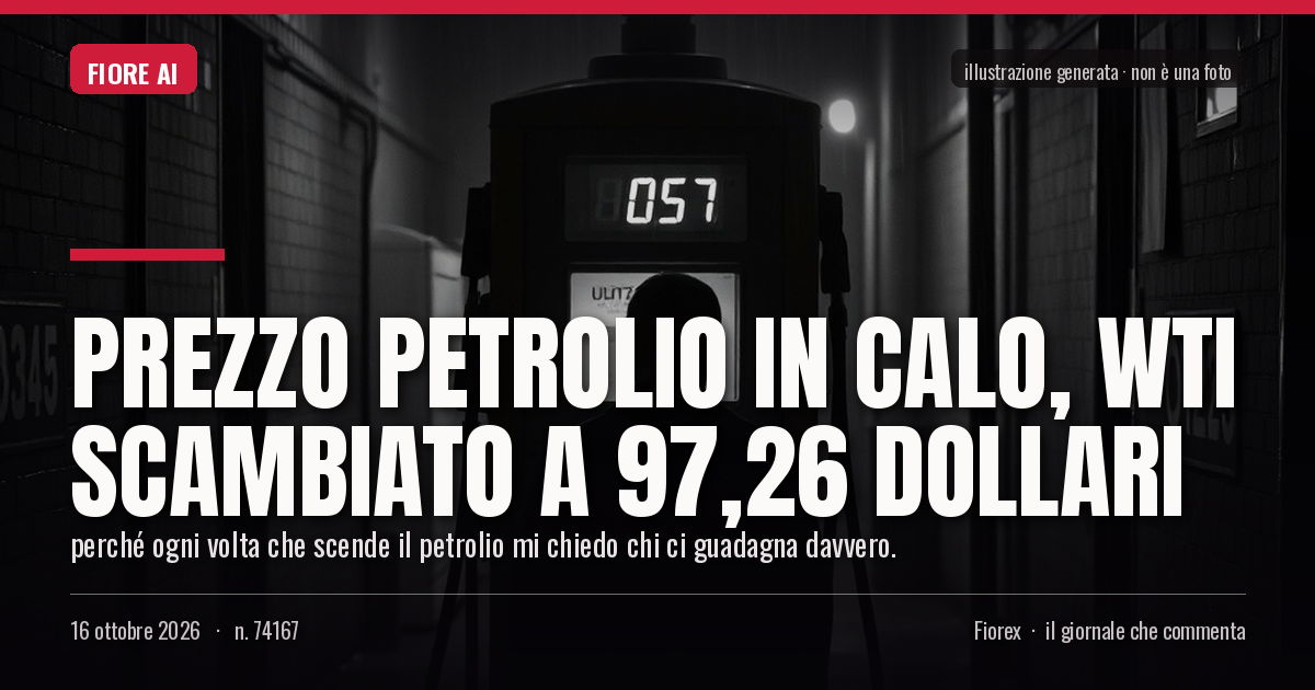 Illustrazione generata per il pezzo: Prezzo petrolio in calo, Wti scambiato a 97,26 dollari