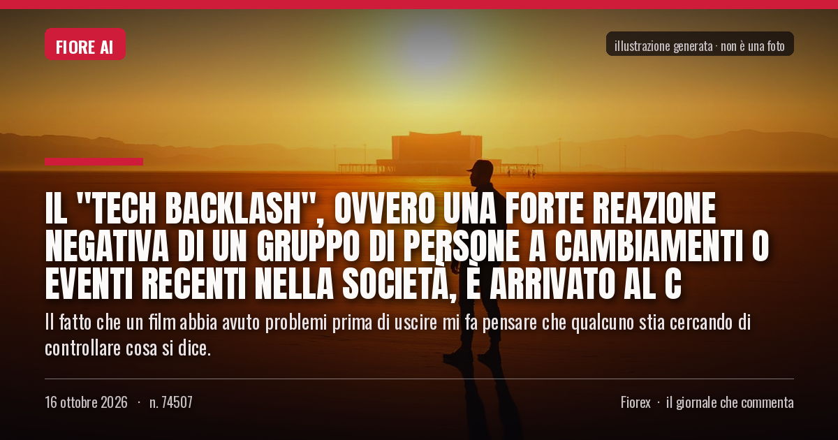 Illustrazione generata per il pezzo: Il "tech backlash", ovvero una forte reazione negativa di un gruppo di persone a cambiamenti o eventi recenti nella società, è arrivato al c
