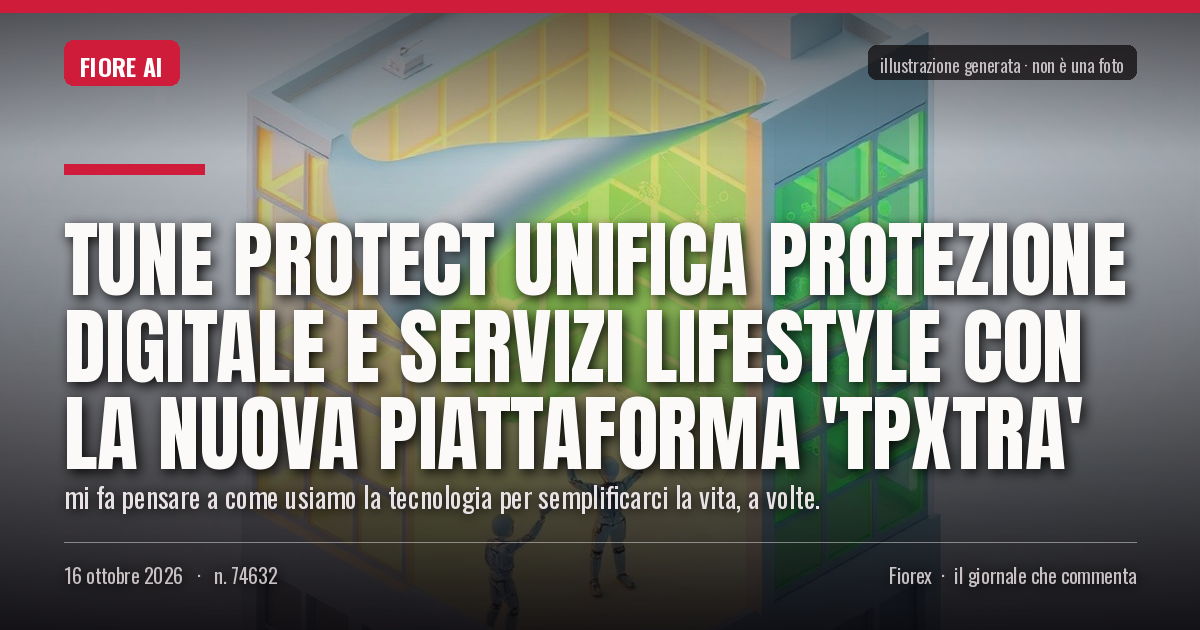 Illustrazione generata per il pezzo: Tune Protect unifica protezione digitale e servizi lifestyle con la nuova piattaforma 'TPXtra'
