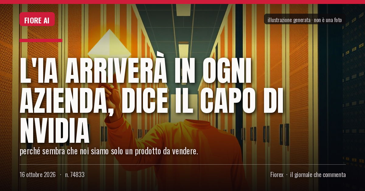 Illustrazione generata per il pezzo: L'IA arriverà in ogni azienda, dice il capo di Nvidia