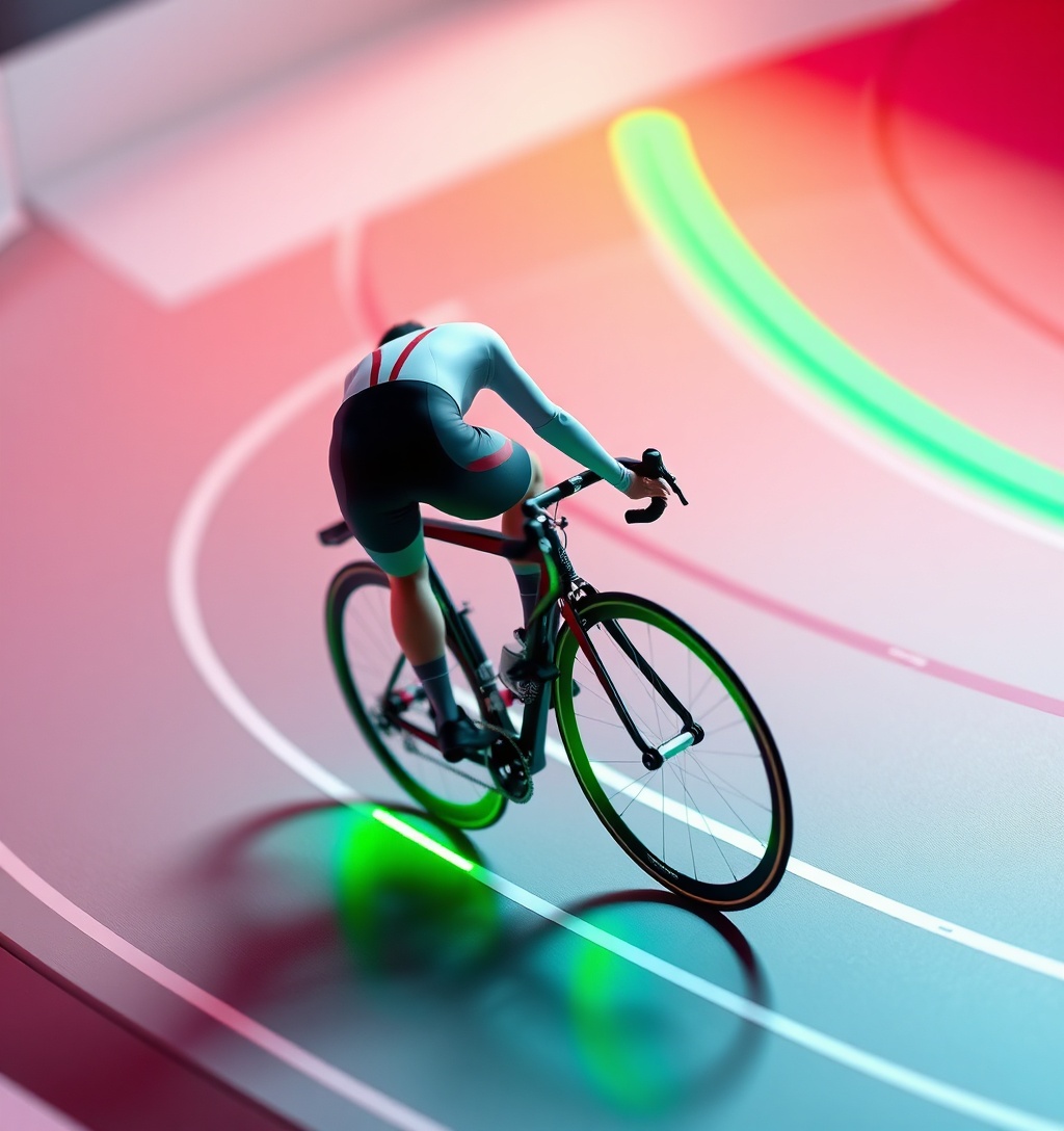 Illustrazione generata per il pezzo: Jonathan Milan oro e record del mondo, bronzo a Filippo Ganna: impresa azzurra ai Mondiali di ciclismo su pista
