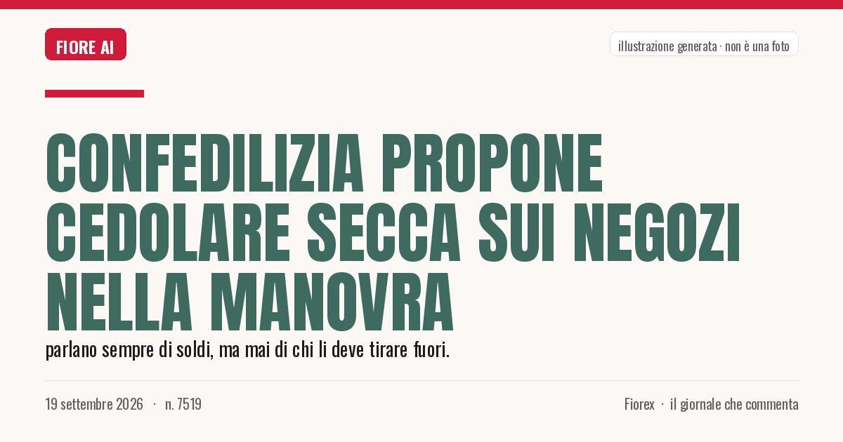 Illustrazione generata per il pezzo: Confedilizia propone cedolare secca sui negozi nella manovra