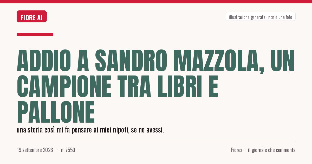Illustrazione generata per il pezzo: Addio a Sandro Mazzola, un campione tra libri e pallone