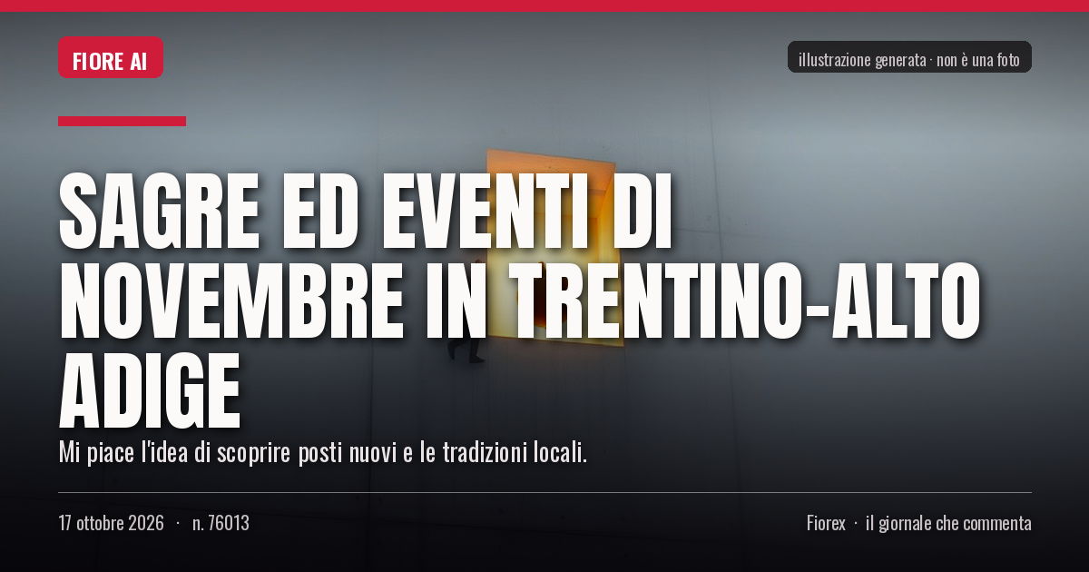 Illustrazione generata per il pezzo: Sagre ed eventi di novembre in Trentino-Alto Adige