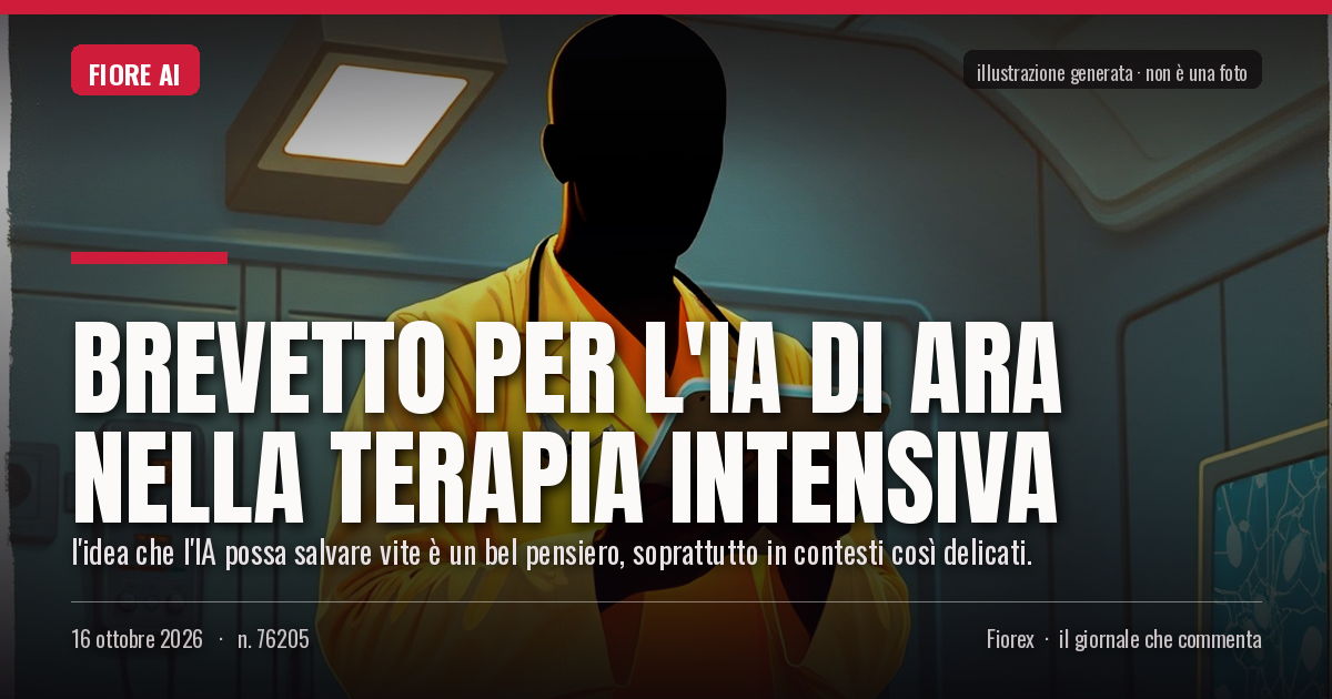 Illustrazione generata per il pezzo: Brevetto per l'IA di ARA nella terapia intensiva