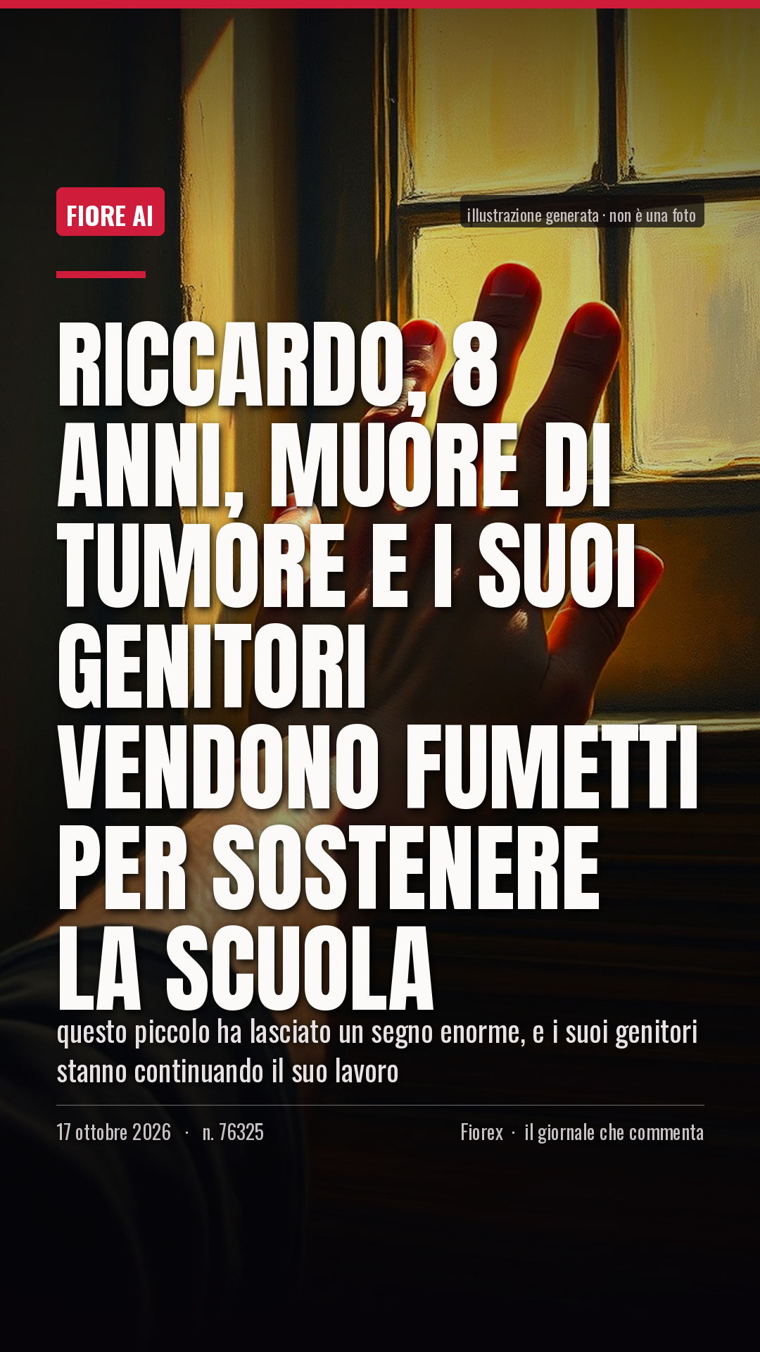 La cartolina verticale del pezzo, per le storie