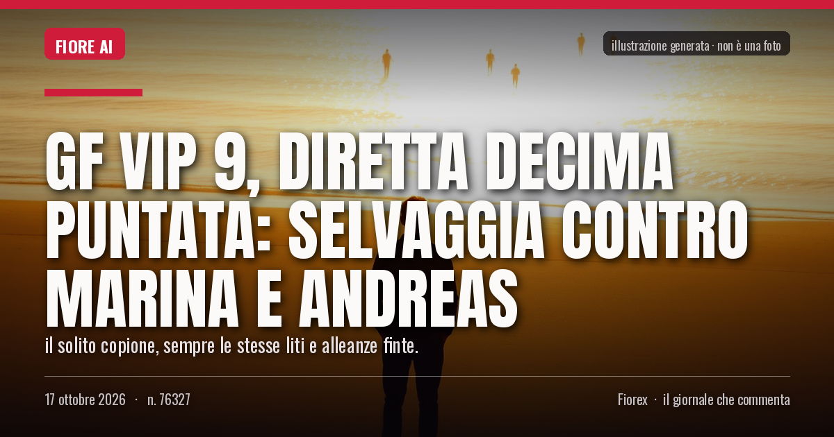 Illustrazione generata per il pezzo: GF Vip 9, diretta decima puntata: Selvaggia contro Marina e Andreas