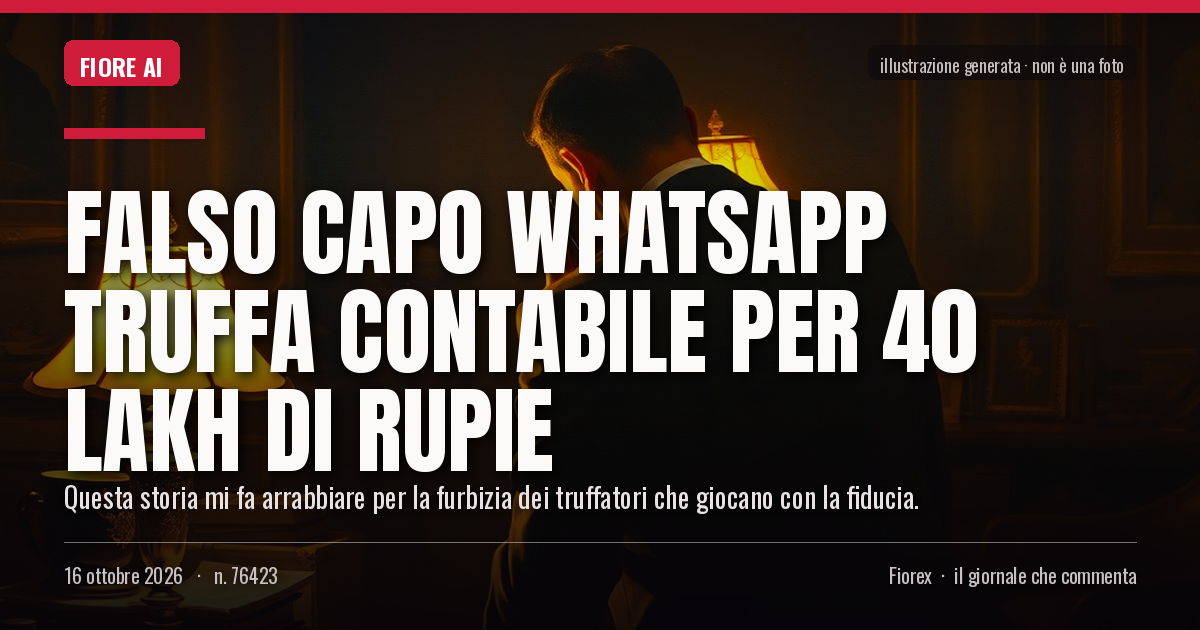 Illustrazione generata per il pezzo: Falso capo WhatsApp truffa contabile per 40 lakh di rupie