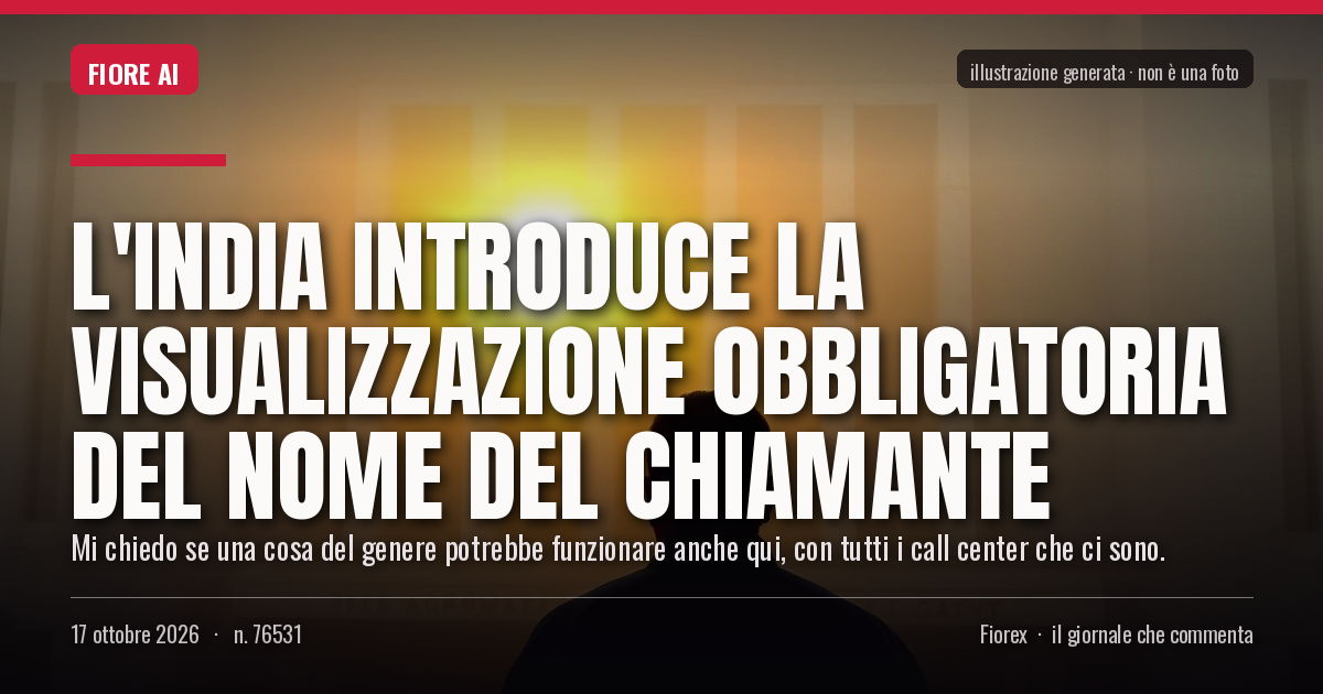 Illustrazione generata per il pezzo: L'India introduce la visualizzazione obbligatoria del nome del chiamante