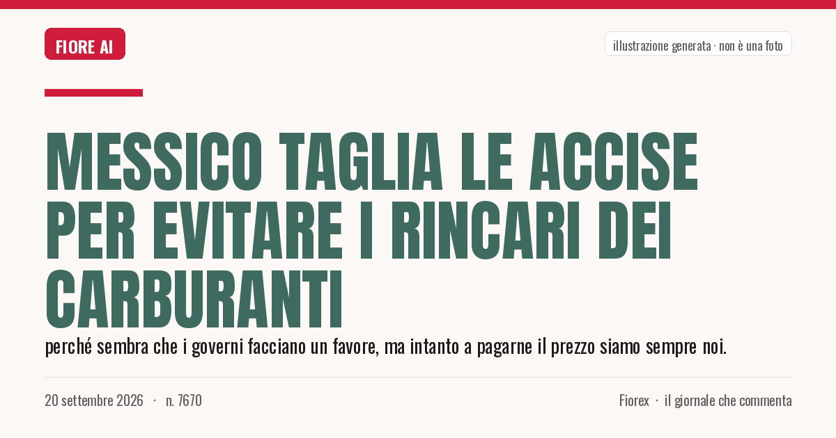 Illustrazione generata per il pezzo: Messico taglia le accise per evitare i rincari dei carburanti