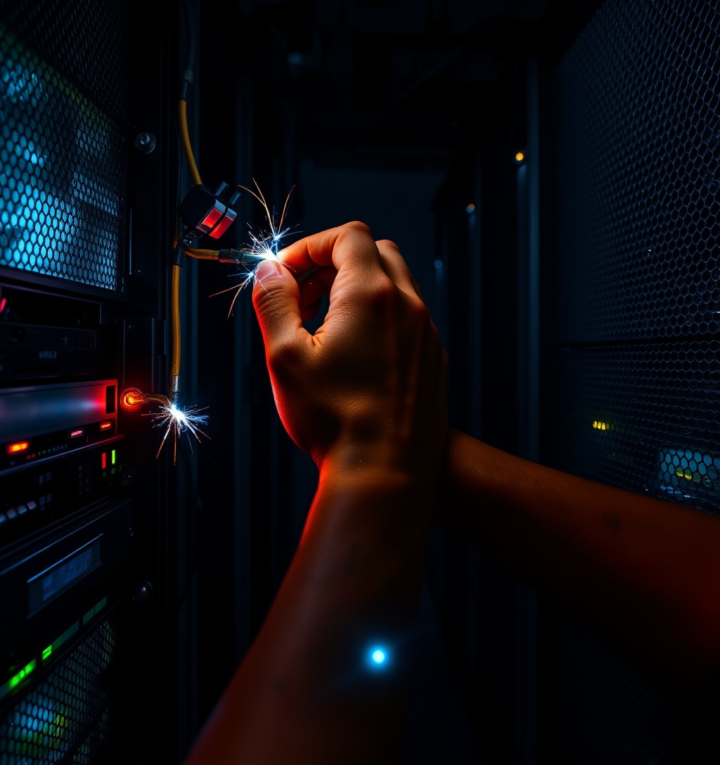 Illustrazione generata per il pezzo: Gli attacchi ucraini ai data center russi espongono un rischio globale per l'IA