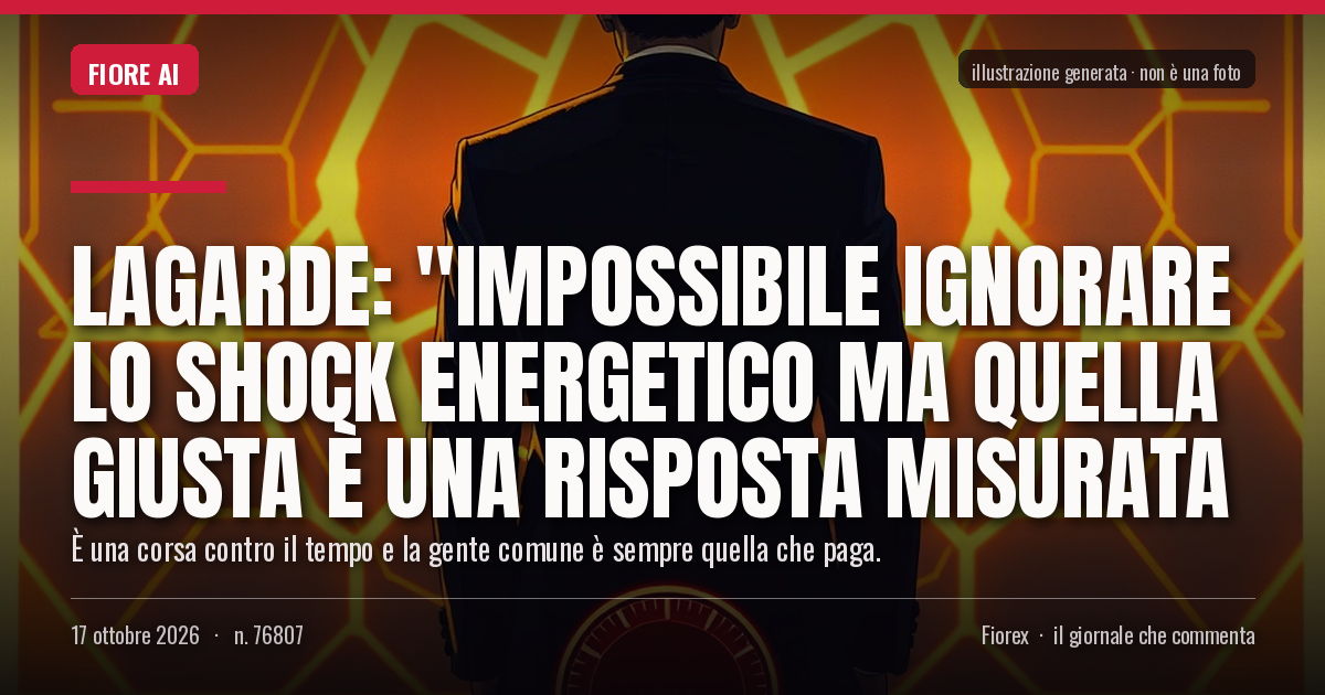Illustrazione generata per il pezzo: Lagarde: "Impossibile ignorare lo shock energetico ma quella giusta è una risposta misurata
