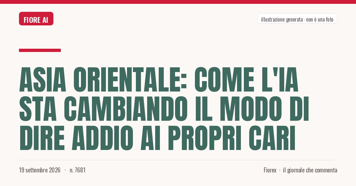 Illustrazione generata per il pezzo: Asia orientale: come l'IA sta cambiando il modo di dire addio ai propri cari