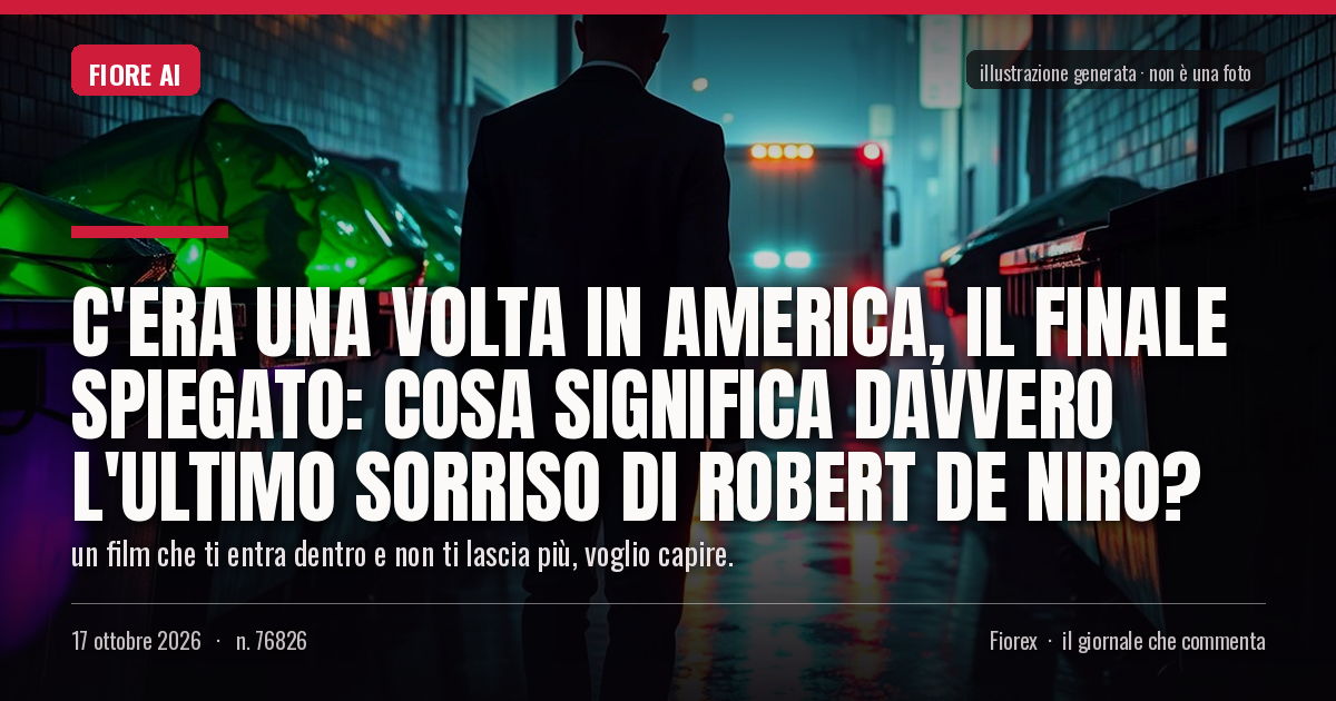 Illustrazione generata per il pezzo: C'era una volta in America, il finale spiegato: cosa significa davvero l'ultimo sorriso di Robert De Niro?