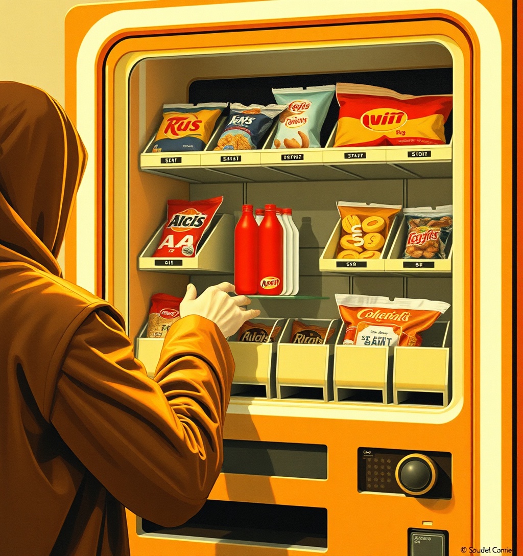 Illustrazione generata per il pezzo: La mela è granulosa, la giornata è rovinata